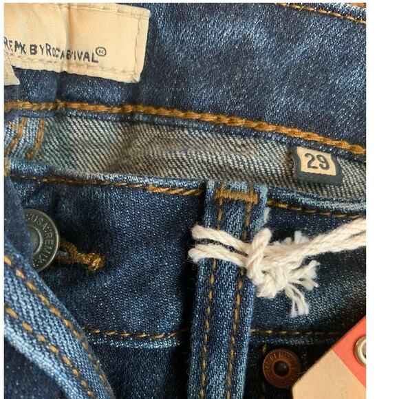 Remix By Rock Revival Jeans Women Size 29 Mid-Rise Straight Dark Wash Denim - Picture 8 of 13